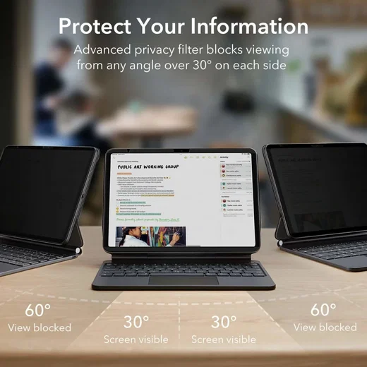 ESR Paper Feel Magnetic Privacy iPad Air 13 (24/25) Screen Protector afbeelding 4