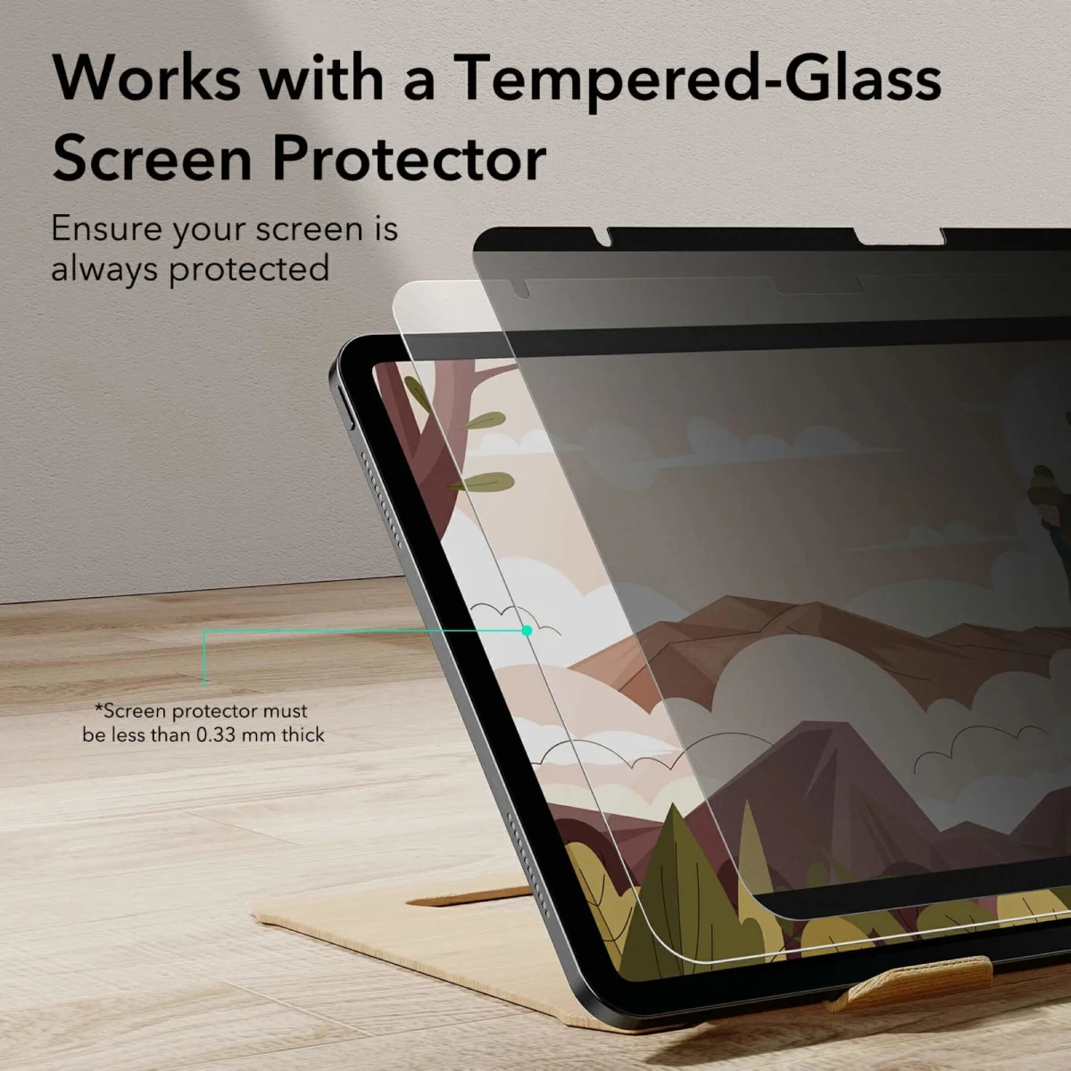 ESR Paper Feel Magnetic Privacy iPad Air 13 (24/25) Screen Protector afbeelding 5