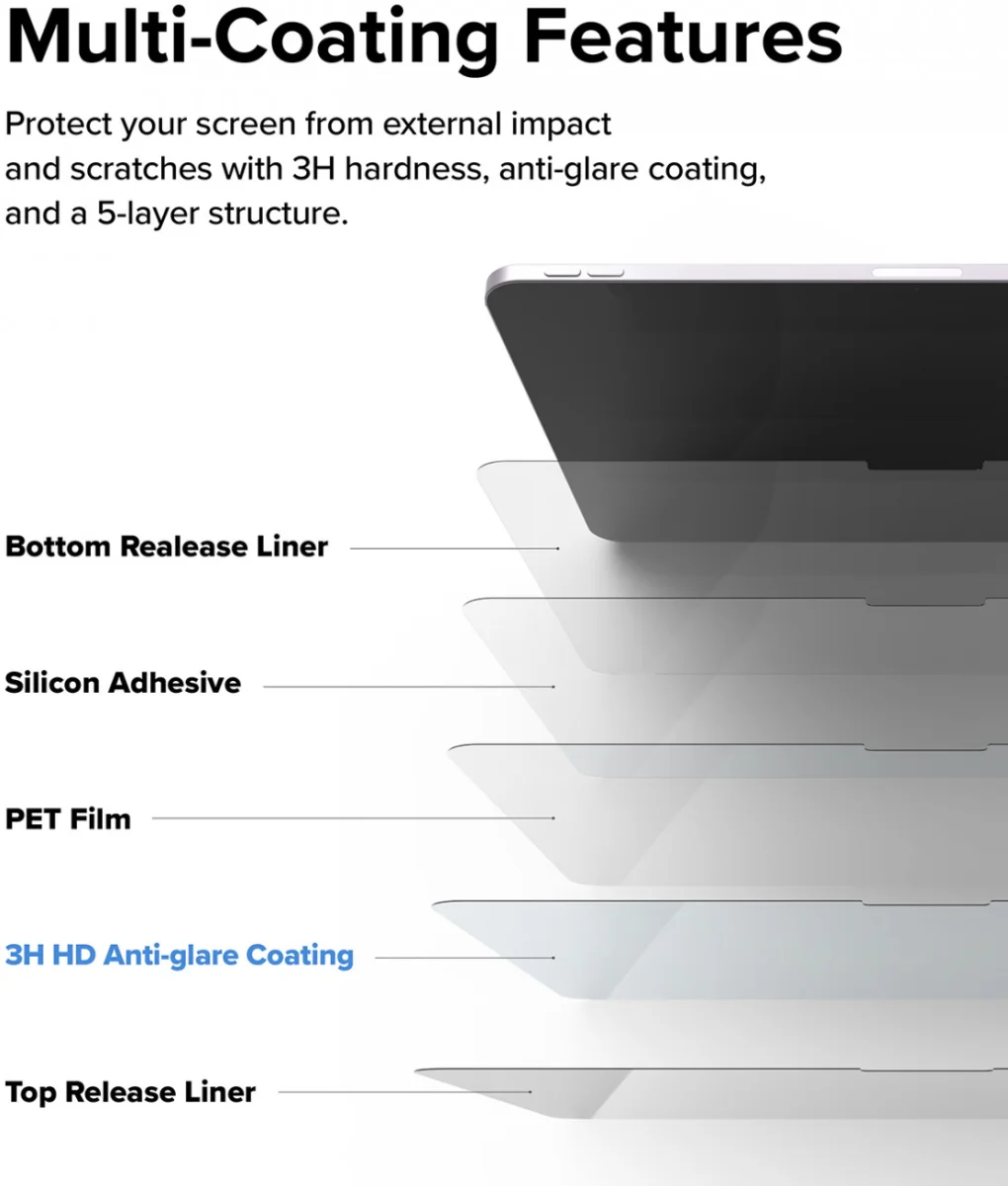 Ringke Apple iPad Air 11 (24/25) Paper Touch Soft Sceen Protector (2-Pack) afbeelding 9