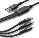 Ringke 3-in-1 Kabel USB-A naar Micro-USB / USB-C / Lightning 1.2M Zwart afbeelding 2