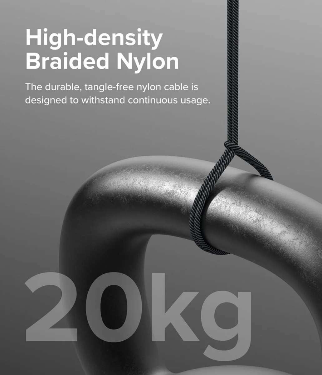 Ringke 3-in-1 Kabel USB-A naar Micro-USB / USB-C / Lightning 1.2M Zwart afbeelding 9