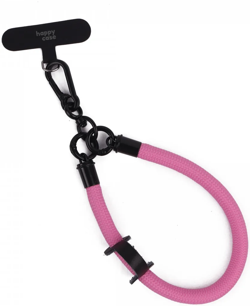 HappyCase Rhodos Stevig en Universeel Telefoonkoord / Polsbandje (30CM) Roze afbeelding 1