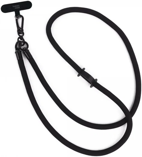 HappyCase Rhodos Stevig en Universeel Telefoonkoord / Telefoontouw (120CM) Zwart afbeelding 1