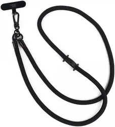 HappyCase Rhodos Stevig en Universeel Telefoonkoord / Telefoontouw (120CM) Zwart afbeelding