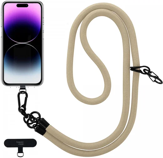 HappyCase Rhodos Stevig en Universeel Telefoonkoord / Telefoontouw (120CM) Beige afbeelding 9