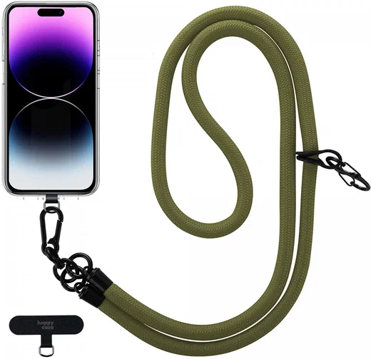 HappyCase Rhodos Stevig en Universeel Telefoonkoord / Telefoontouw (120CM) Groen afbeelding 9