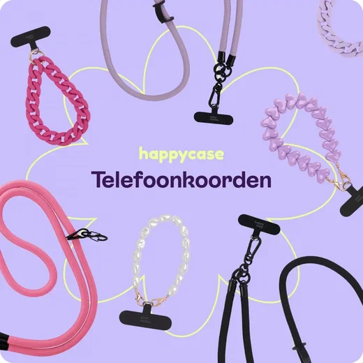 HappyCase Rhodos Stevig en Universeel Telefoonkoord / Telefoontouw (120CM) Paars afbeelding 6