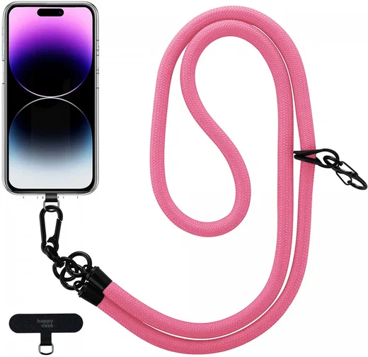HappyCase Rhodos Stevig en Universeel Telefoonkoord / Telefoontouw (120CM) Roze afbeelding 9