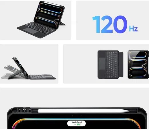 Dux Ducis iPad Pro 11 (2024/2025) Hoes Bluetooth Toetsenbord Zwart afbeelding 3