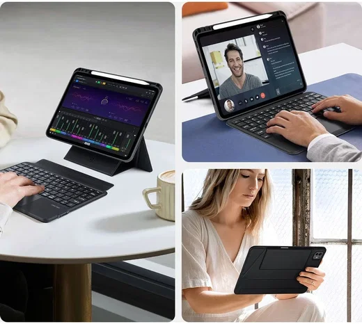 Dux Ducis iPad Pro 11 (2024/2025) Hoes Bluetooth Toetsenbord Zwart afbeelding 4