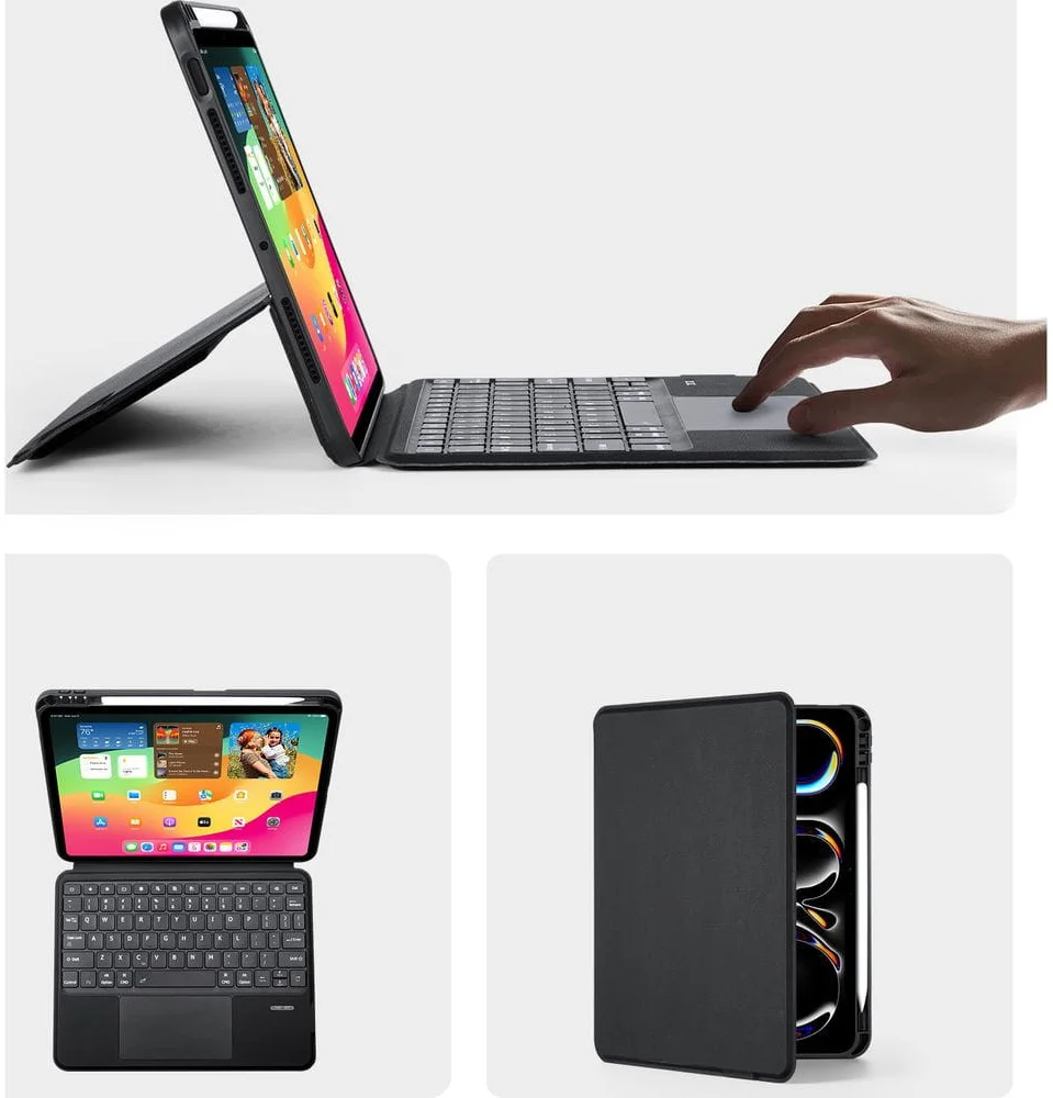 Dux Ducis iPad Pro 11 (2024/2025) Hoes Bluetooth Toetsenbord Zwart afbeelding 7