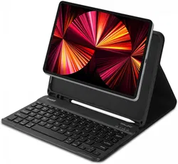 Buddi Zuna iPad Air 11 (2024/2025) Hoes met QWERTY Toetsenbord Book Case Zwart afbeelding