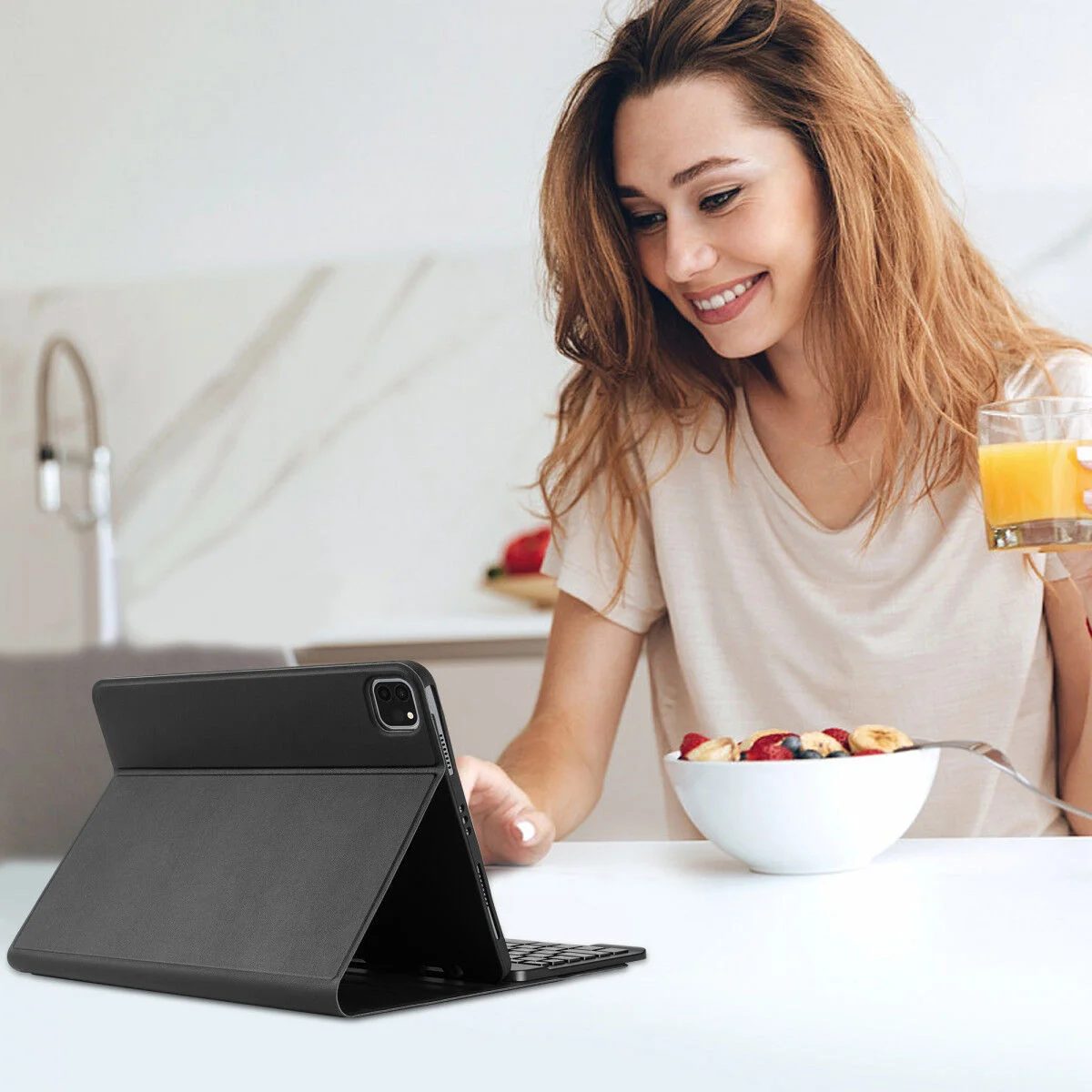 Buddi Zuna iPad Air 11 (24/25/26) Hoes met QWERTY Toetsenbord Book Case Zwart afbeelding 9