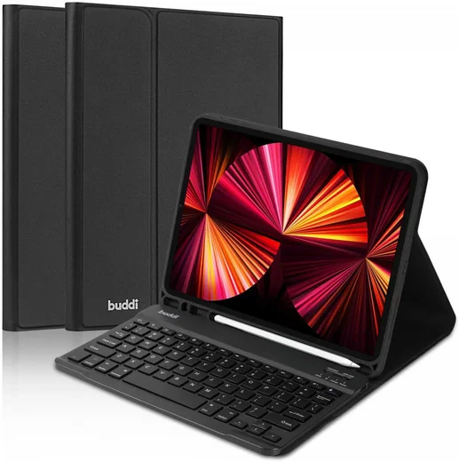 Buddi Zuna iPad Air 11 (24/25/26) Hoes met QWERTY Toetsenbord Book Case Zwart afbeelding 2