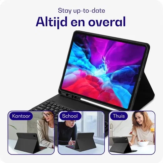 Buddi Zuna iPad Pro 13 (2024/2025) Hoes met QWERTY Toetsenbord Book Case Zwart afbeelding 3