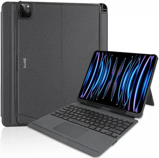 Buddi Thorn iPad Air 11 (24/25/26) Hoes met QWERTY Toetsenbord Book Case Zwart afbeelding 2
