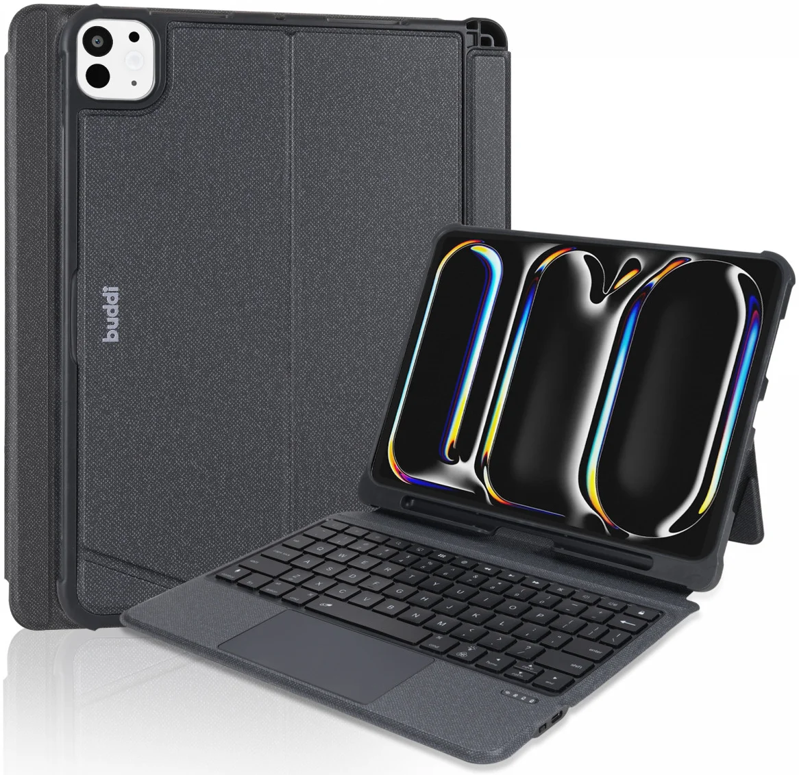 Buddi Thorn iPad Pro 11 (2024/2025) Hoes QWERTY Toetsenbord Book Case Zwart afbeelding 2