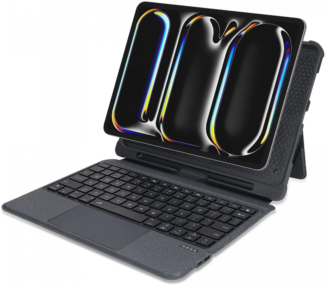 Buddi Thorn iPad Pro 11 (2024/2025) Hoes QWERTY Toetsenbord Book Case Zwart afbeelding 3