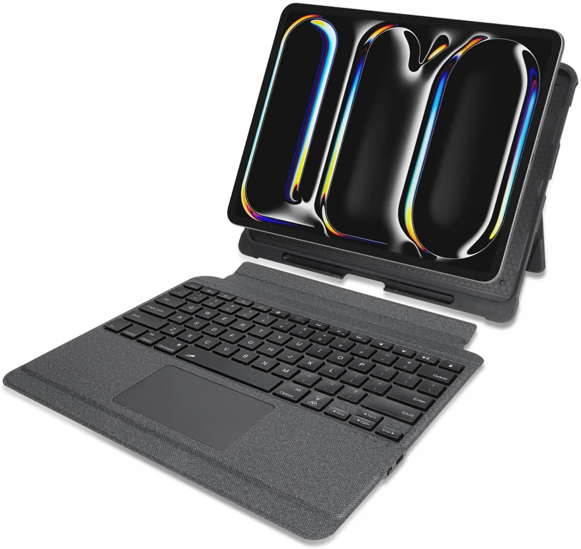 Buddi Thorn iPad Pro 13 (2024/2025) Hoes QWERTY Toetsenbord Book Case Zwart afbeelding 1