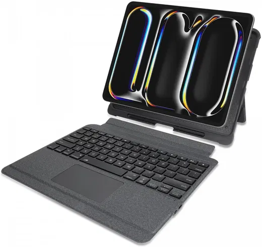 Buddi Thorn iPad Pro 13 (2024/2025) Hoes QWERTY Toetsenbord Book Case Zwart afbeelding 1