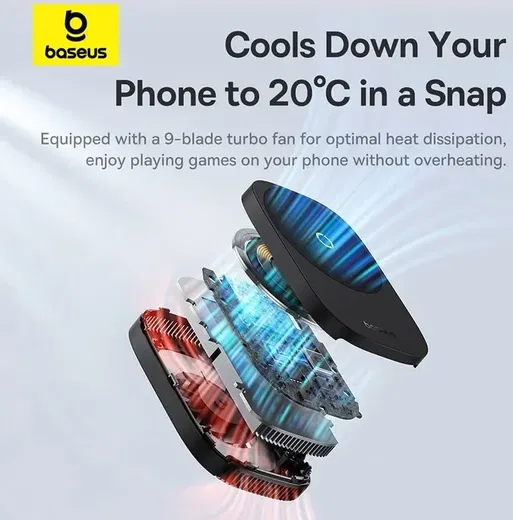 Baseus MagPro II Mobiele Telefoon Koeler met MagSafe Opladen 15W Zwart afbeelding 4
