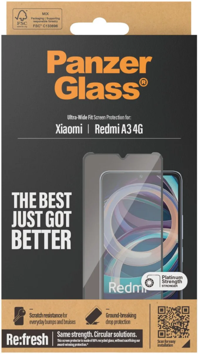 PanzerGlass Refresh Ultra-Wide Xiaomi Redmi A3 Screen Protector afbeelding 3