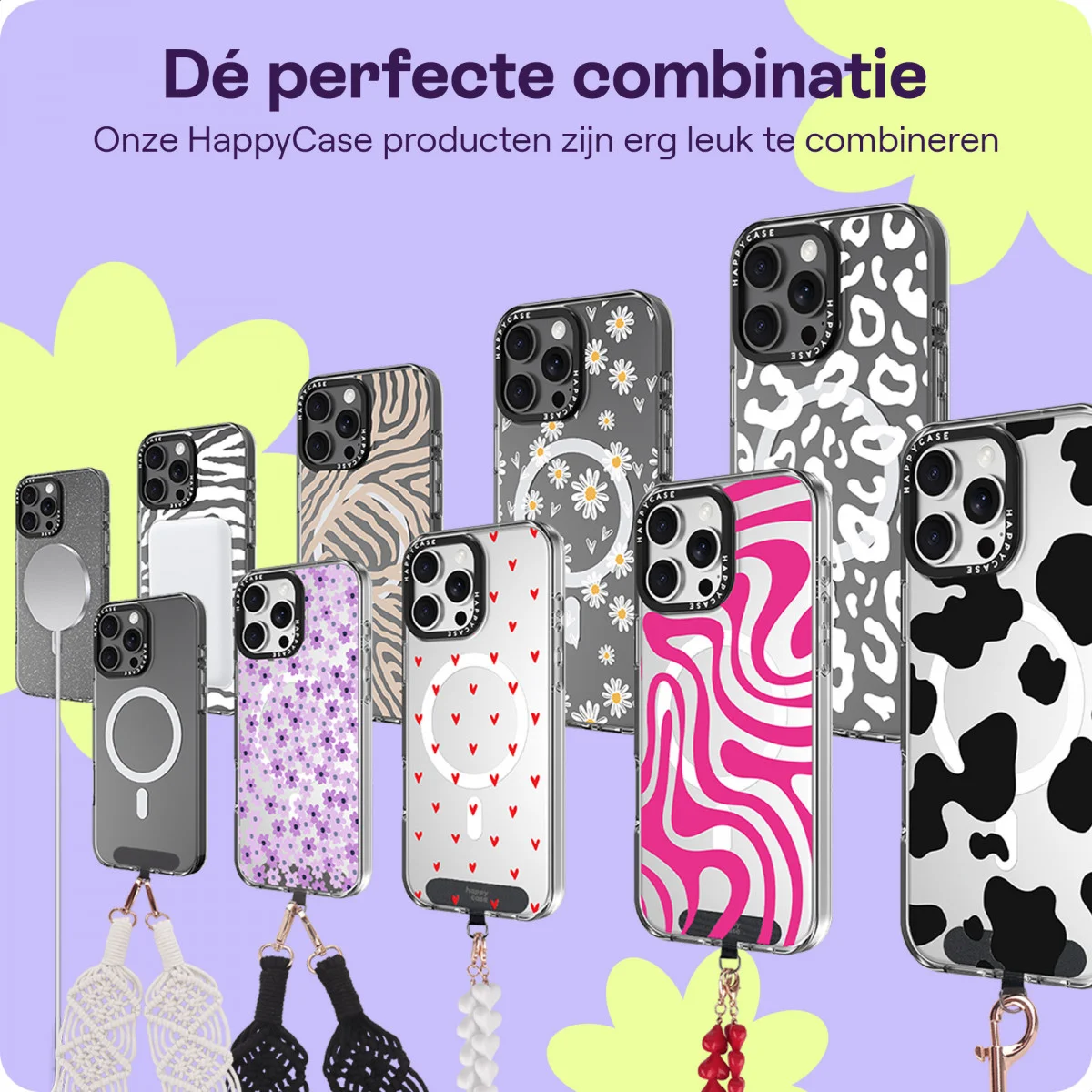 HappyCase Rhodos Stevig en Universeel Telefoonkoord / Polsbandje (30CM) Zwart afbeelding 5