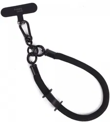 HappyCase Rhodos Stevig en Universeel Telefoonkoord / Polsbandje (30CM) Zwart afbeelding