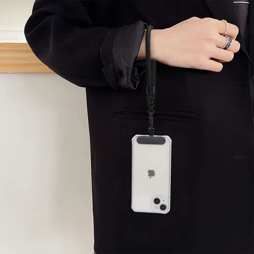 HappyCase Rhodos Stevig en Universeel Telefoonkoord / Polsbandje (30CM) Zwart afbeelding 11