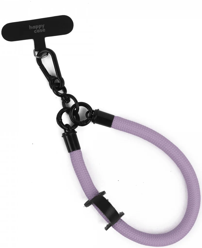 HappyCase Rhodos Stevig en Universeel Telefoonkoord / Polsbandje (30CM) Paars afbeelding 1