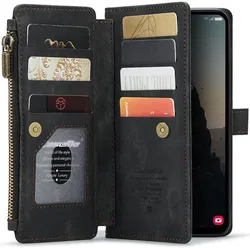 CaseMe C30 Samsung Galaxy A25 Hoesje Pasjeshouder Book Case Zwart afbeelding