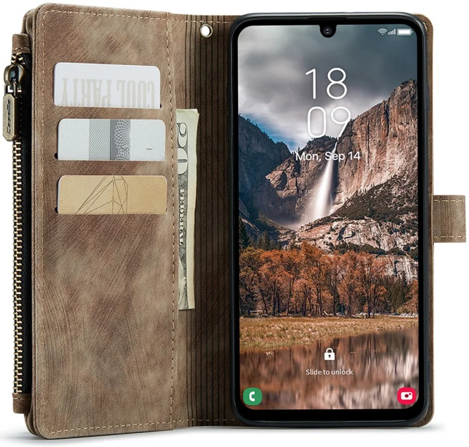 CaseMe C30 Samsung Galaxy A25 Hoesje Pasjeshouder Book Case Bruin afbeelding 10