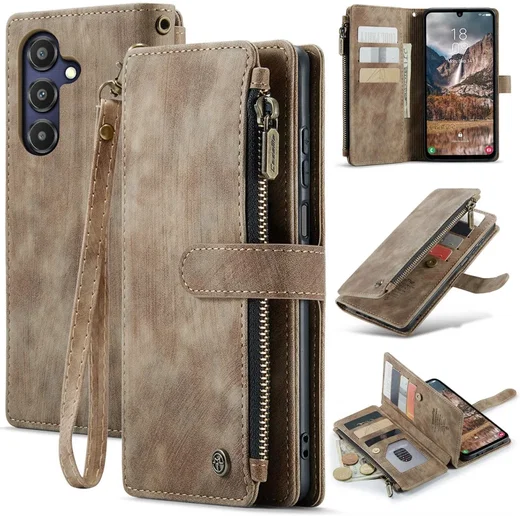 CaseMe C30 Samsung Galaxy A25 Hoesje Pasjeshouder Book Case Bruin afbeelding 2