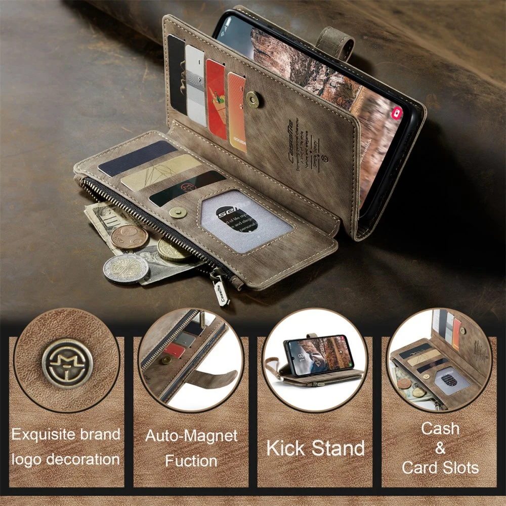 CaseMe C30 Samsung Galaxy A25 Hoesje Pasjeshouder Book Case Bruin afbeelding 4