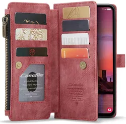 CaseMe C30 Samsung Galaxy A25 Hoesje Pasjeshouder Book Case Rood afbeelding