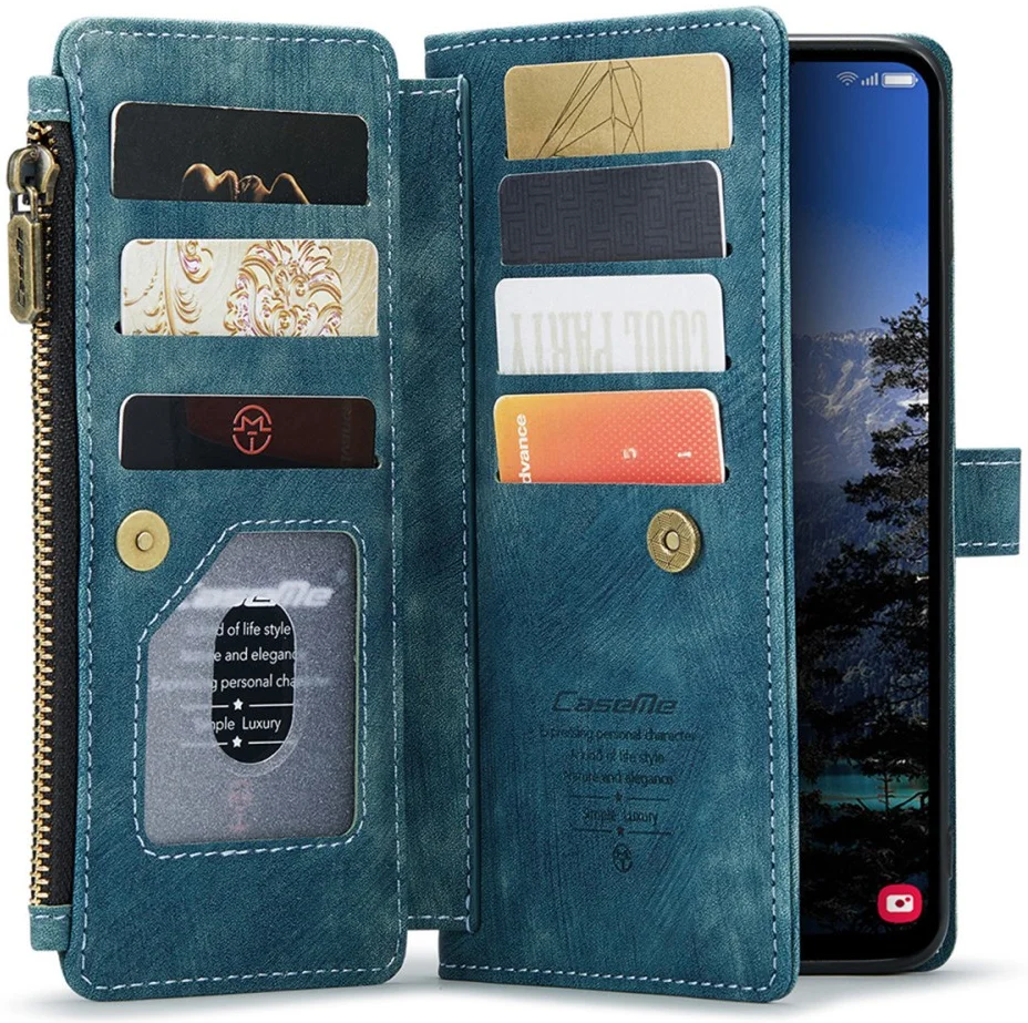 CaseMe C30 Samsung Galaxy A25 Hoesje Pasjeshouder Book Case Blauw afbeelding 1