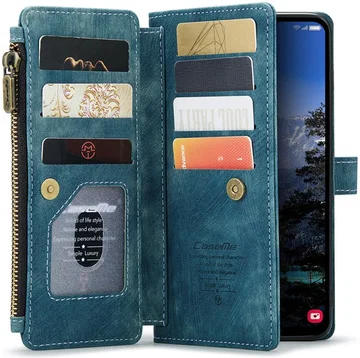 CaseMe C30 Samsung Galaxy A25 Hoesje Pasjeshouder Book Case Blauw
