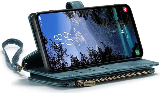 CaseMe C30 Samsung Galaxy A25 Hoesje Pasjeshouder Book Case Blauw afbeelding 13