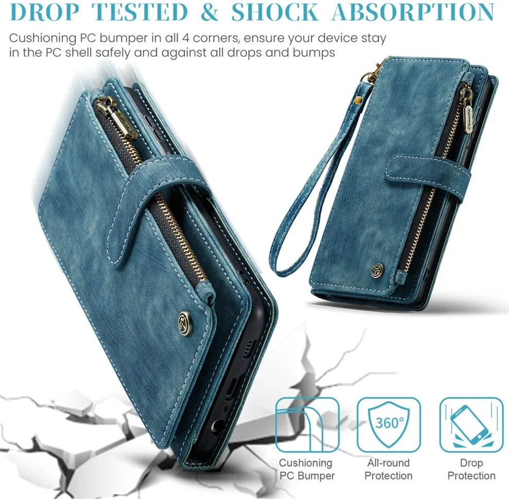 CaseMe C30 Samsung Galaxy A25 Hoesje Pasjeshouder Book Case Blauw afbeelding 5