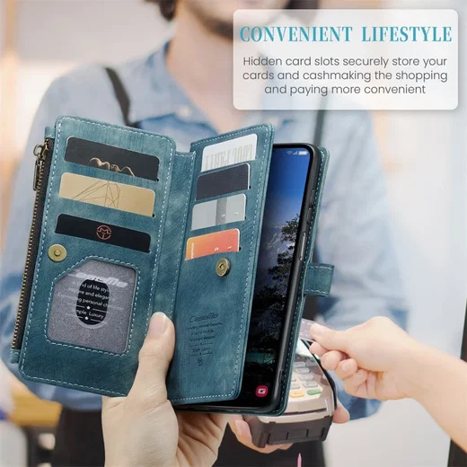 CaseMe C30 Samsung Galaxy A25 Hoesje Pasjeshouder Book Case Blauw afbeelding 6