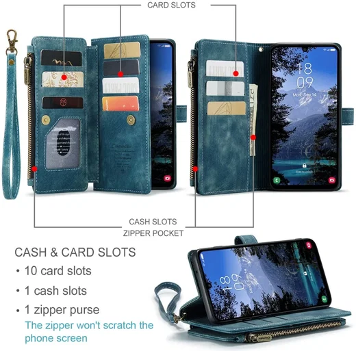 CaseMe C30 Samsung Galaxy A25 Hoesje Pasjeshouder Book Case Blauw afbeelding 7