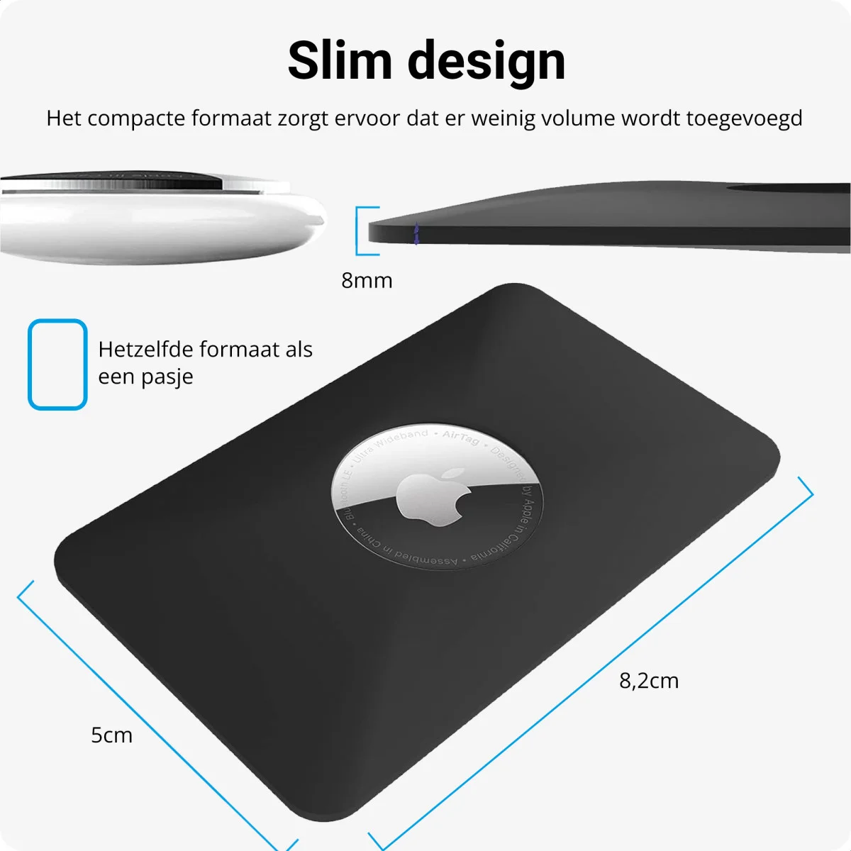 AirTag Dunne Kaarthouder voor Portemonnee of Pasjeshouder Zwart afbeelding 3