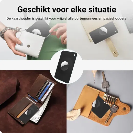 AirTag Dunne Kaarthouder voor Portemonnee of Pasjeshouder Zwart afbeelding 5