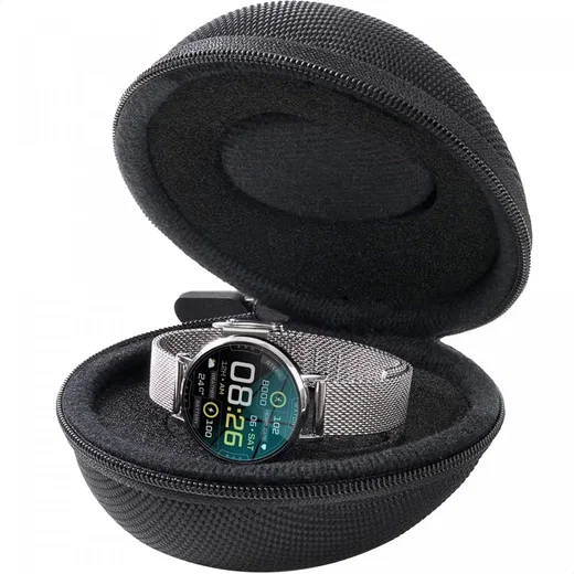 Compacte Horloge / Smartwatch Reis Etui Tas Hoes Zwart afbeelding 1