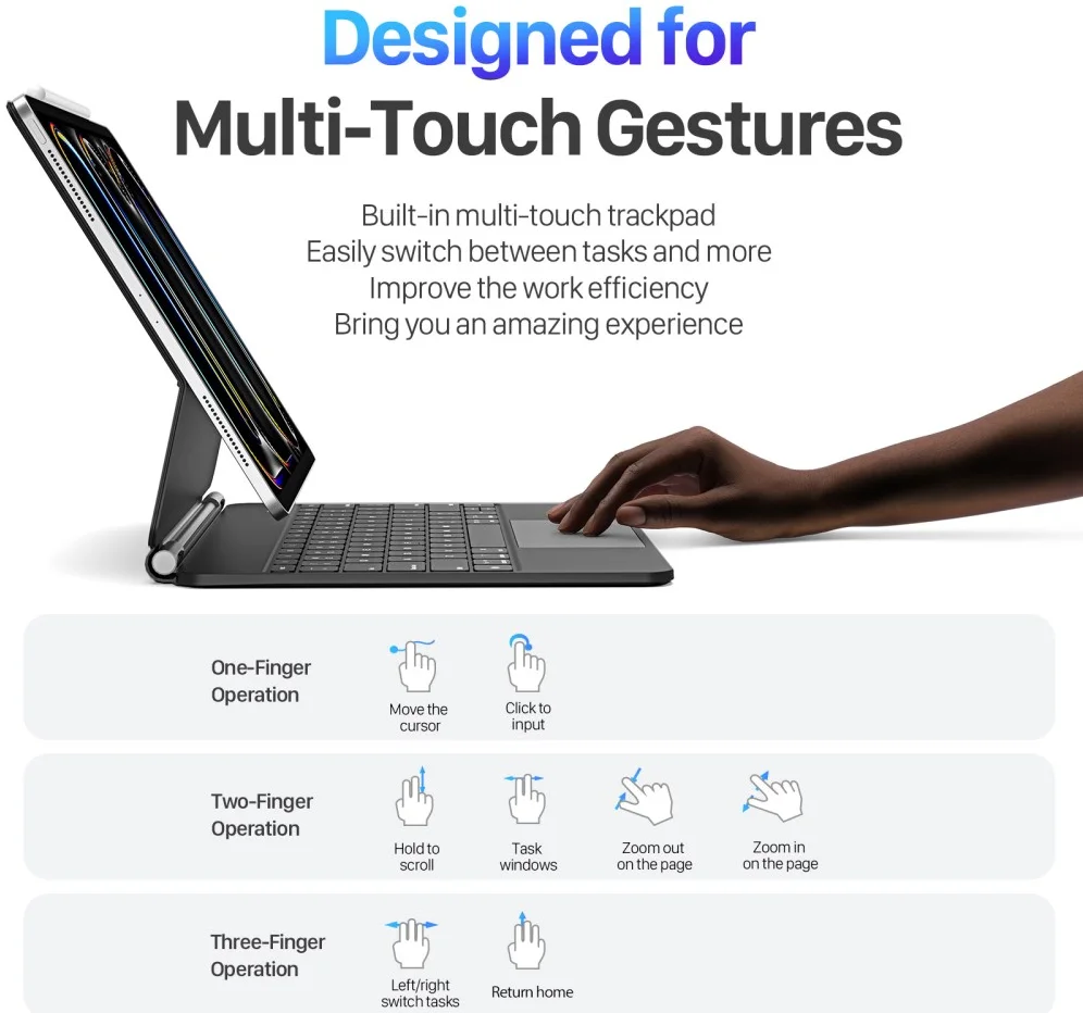 Dux Ducis iPad Pro 13 (2024/2025) Magnetische Toetsenbord Hoes afbeelding 5