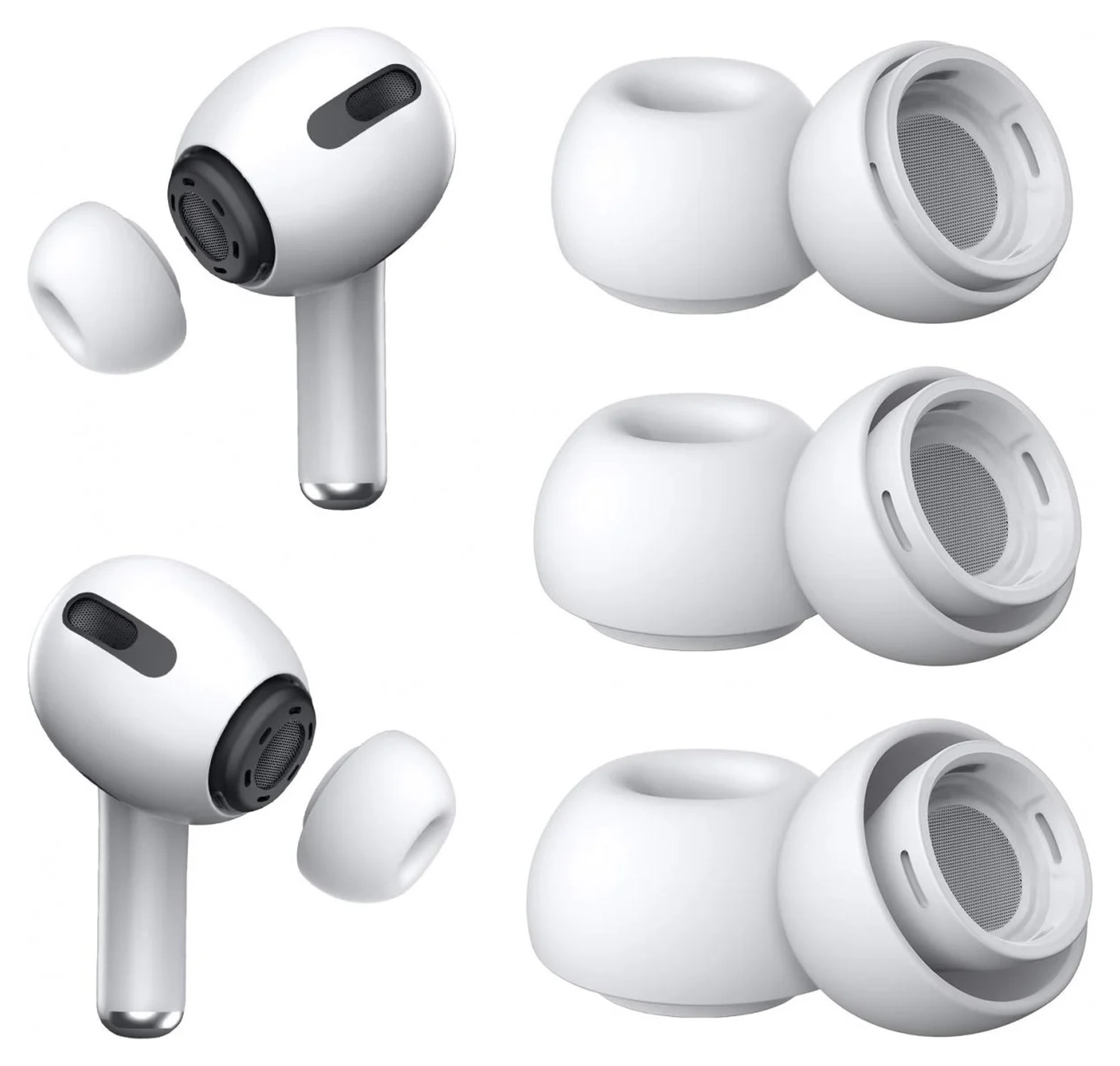 3 Pack AirPods Pro (1e & 2e Generatie) Siliconen Dopjes Tips Extra Small afbeelding 7