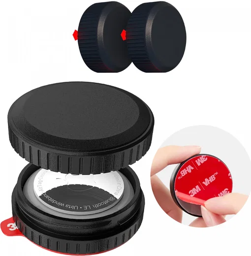 (2 pack) Waterdichte AirTag Hoes met 3M Tape voor Plakken Zwart afbeelding 1
