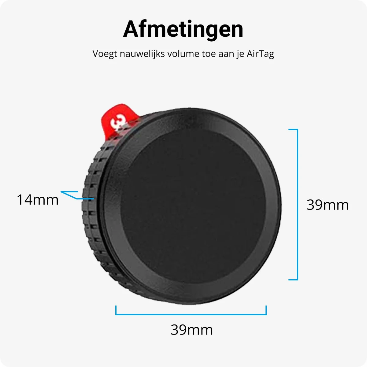 (2 pack) Waterdichte AirTag Hoes met 3M Tape voor Plakken Zwart afbeelding 8