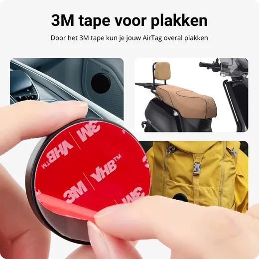 (1 pack) Waterdichte AirTag Hoes met 3M Tape voor Plakken Zwart afbeelding 7