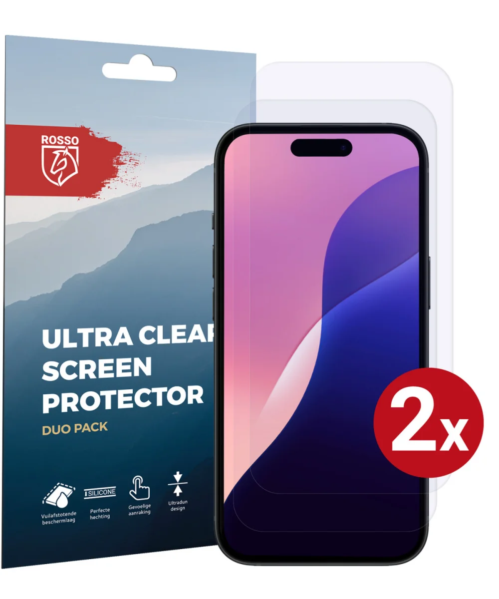 Rosso Apple iPhone 16 Pro Screen Protector Case Friendly Folie Duo Pack afbeelding 1